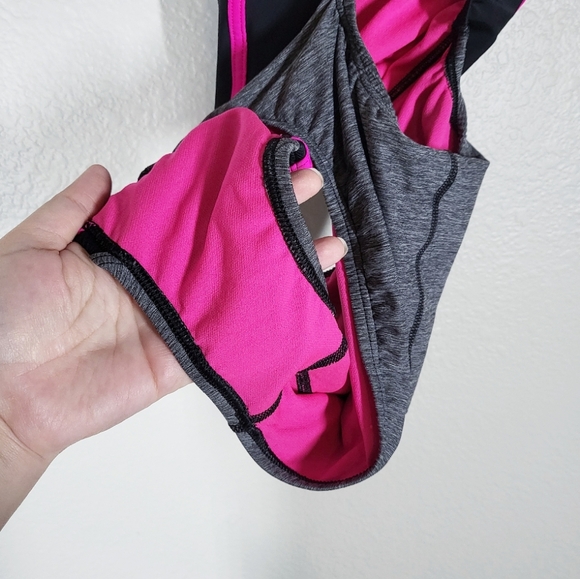 Speedo Quantum Splice One Piece Swimsuit Open Back Sporty Grey and Pink Size 10 - Picture 11 of 13